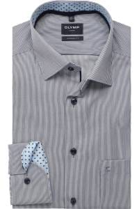 OLYMP Luxor Modern Fit Hemd marine, Gestreift