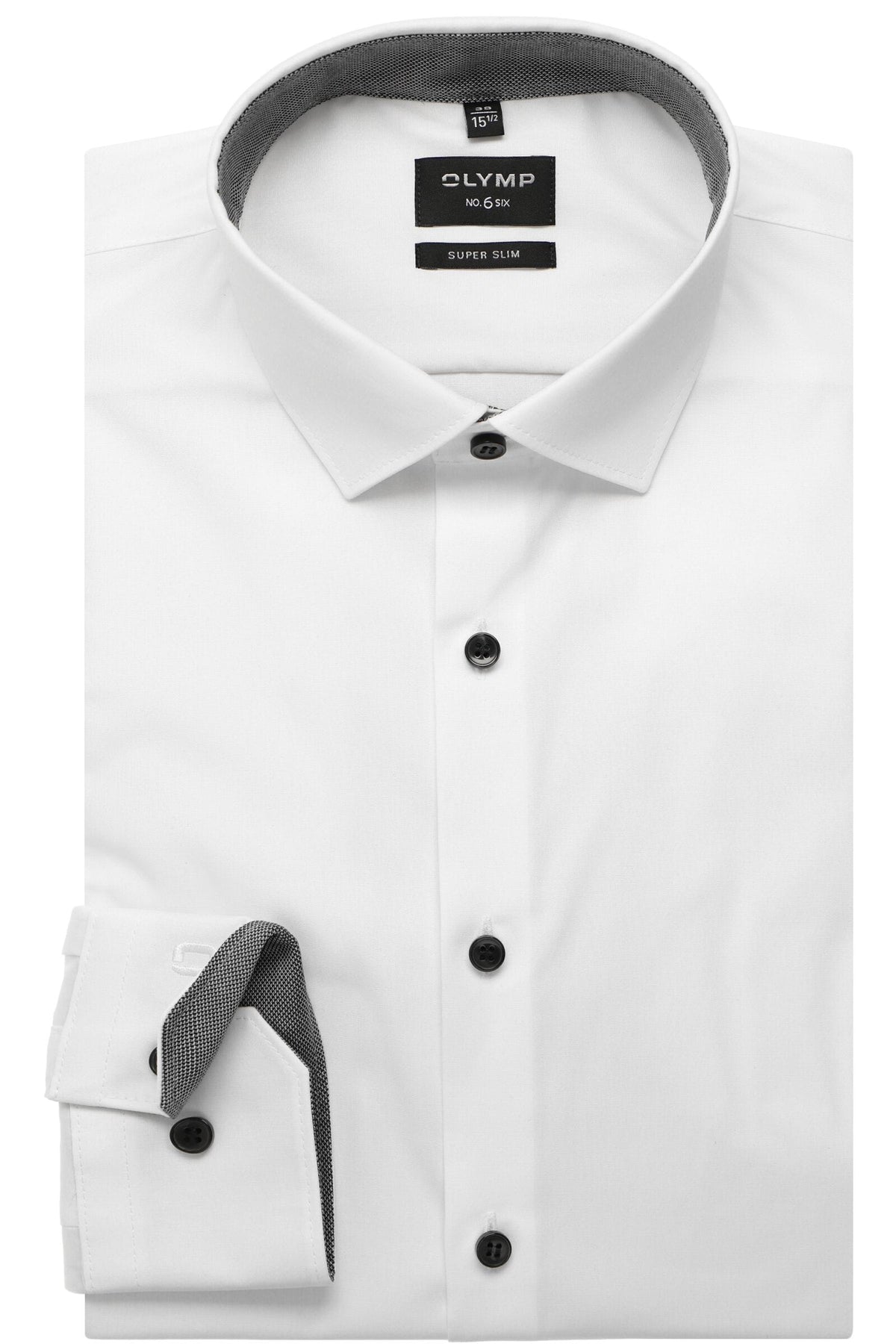 OLYMP No. Six Super Slim Hemd weiss, Einfarbig