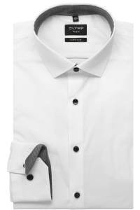 OLYMP No. Six Super Slim Hemd weiss, Einfarbig