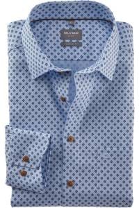 OLYMP Luxor Comfort Fit Hemd bleu, Bedruckt