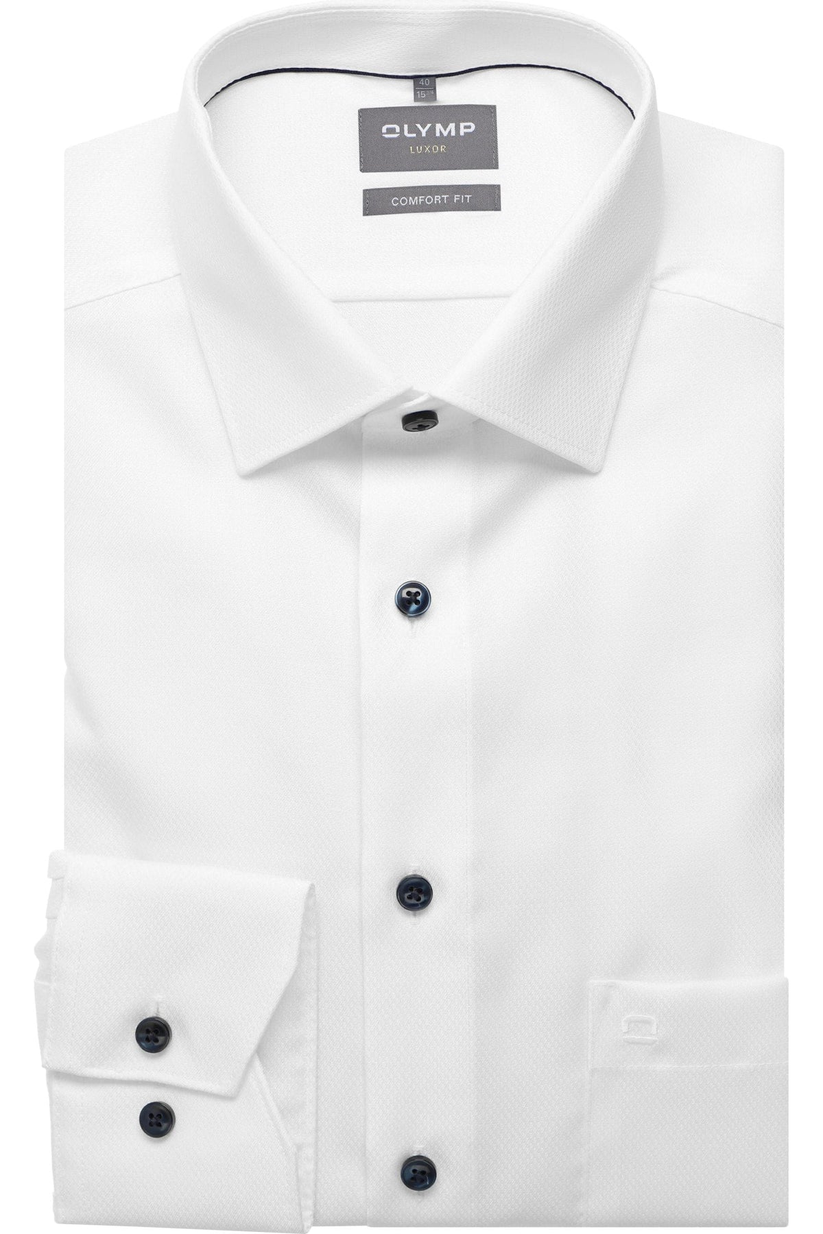 OLYMP Luxor Comfort Fit Hemd weiss, Faux-uni