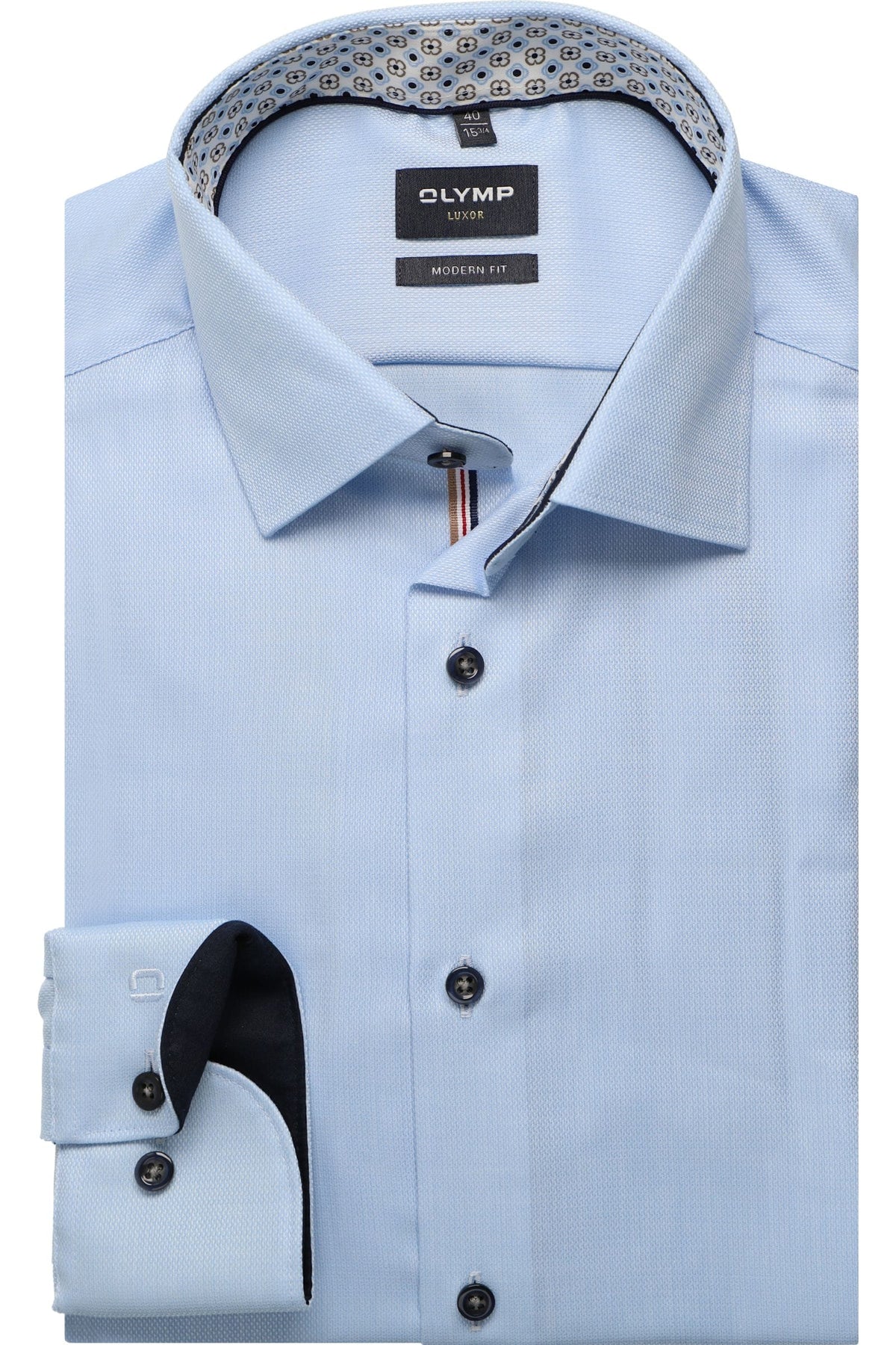 OLYMP Luxor Modern Fit Hemd bleu, Einfarbig