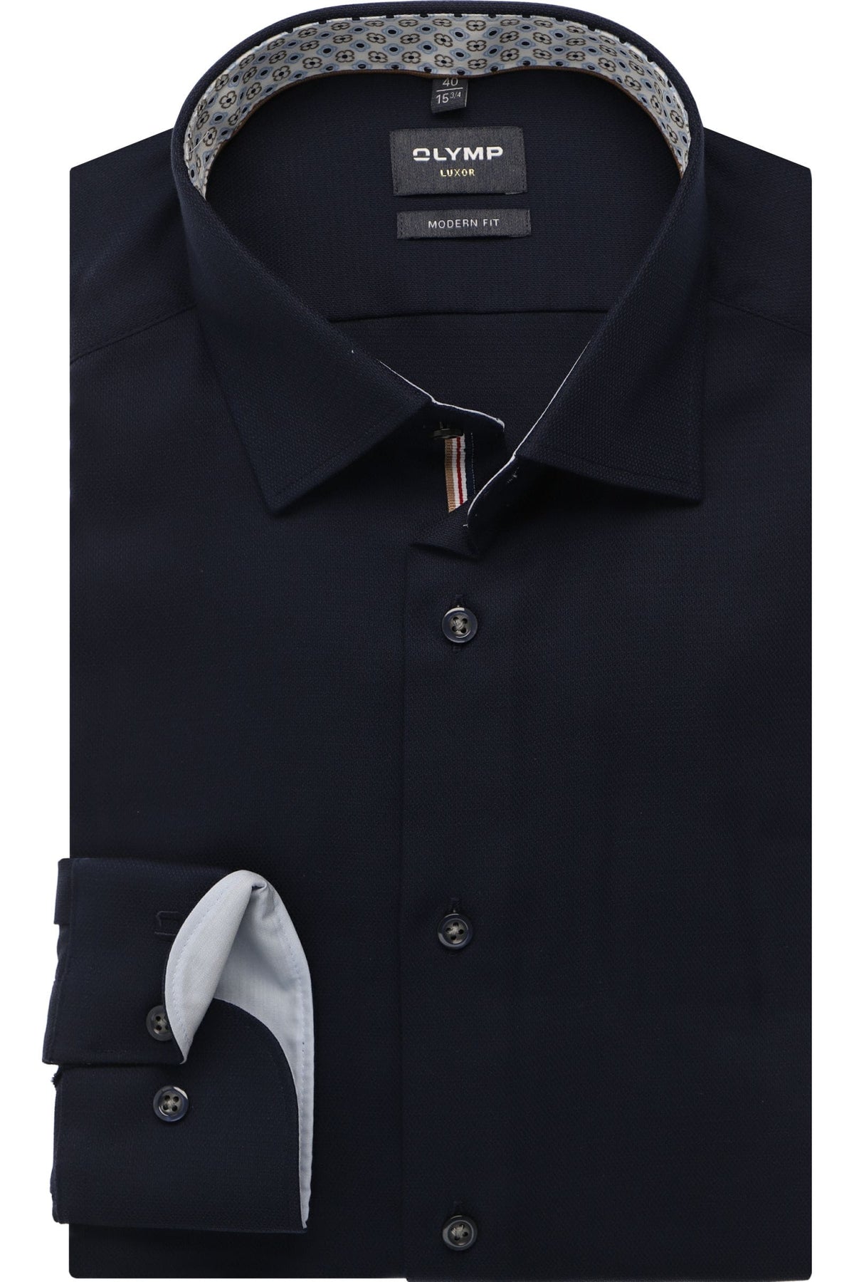 OLYMP Luxor Modern Fit Hemd marine, Faux-uni