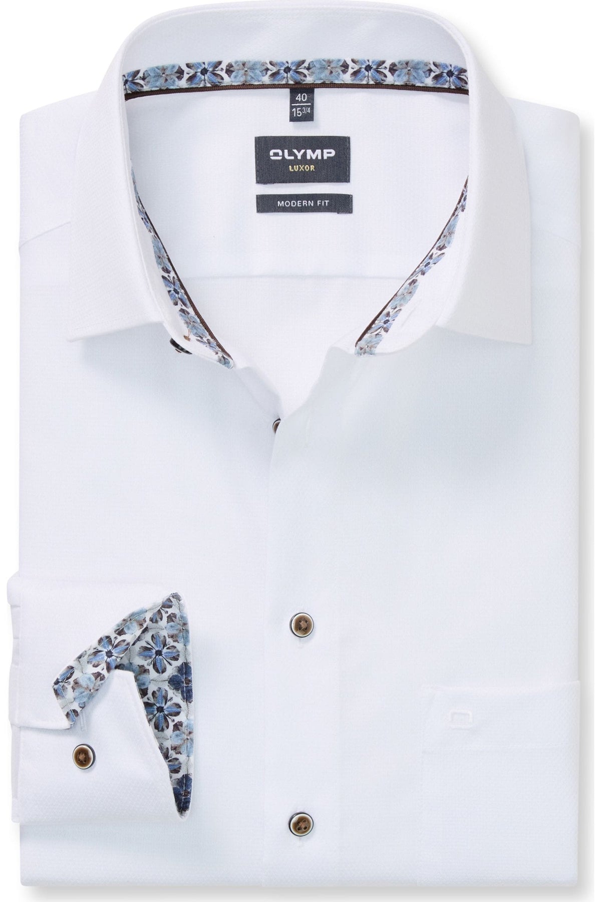 OLYMP Luxor Modern Fit Hemd weiss, Faux-uni