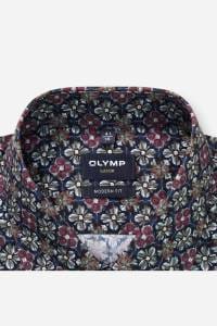 OLYMP Luxor Modern Fit Hemd marine, Bedruckt