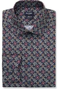 OLYMP Luxor Modern Fit Hemd marine, Bedruckt