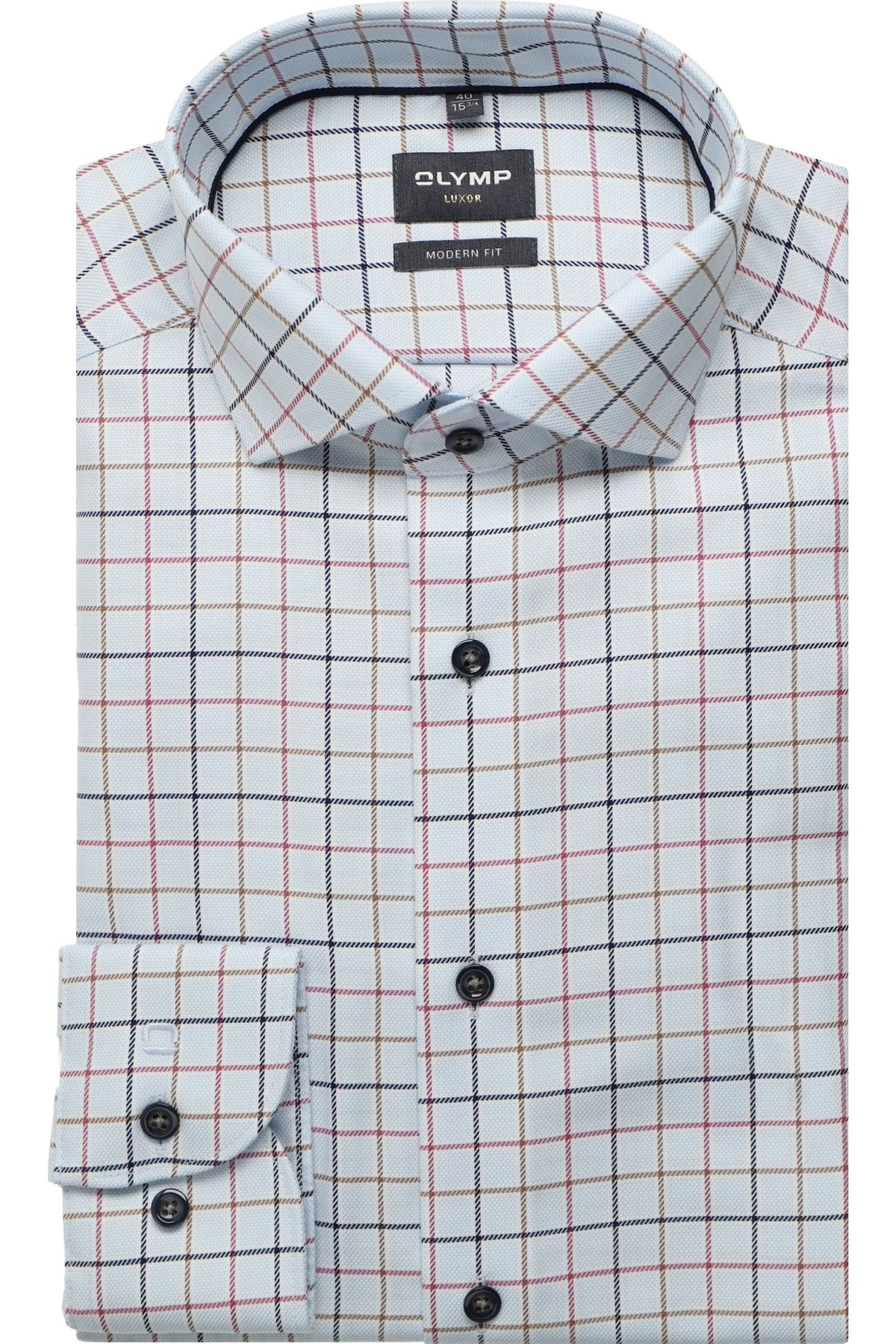 OLYMP Luxor Modern Fit Hemd blau, Kariert