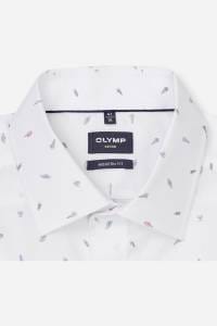 OLYMP Luxor Modern Fit Hemd weiss, Bedruckt