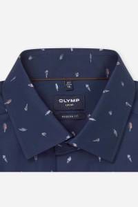 OLYMP Luxor Modern Fit Hemd marine, Bedruckt