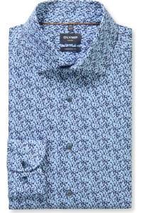 OLYMP Luxor Modern Fit Hemd blau, Bedruckt