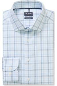 OLYMP Luxor Modern Fit Hemd blau, Kariert