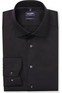 OLYMP Luxor Modern Fit Hemd schwarz, Einfarbig