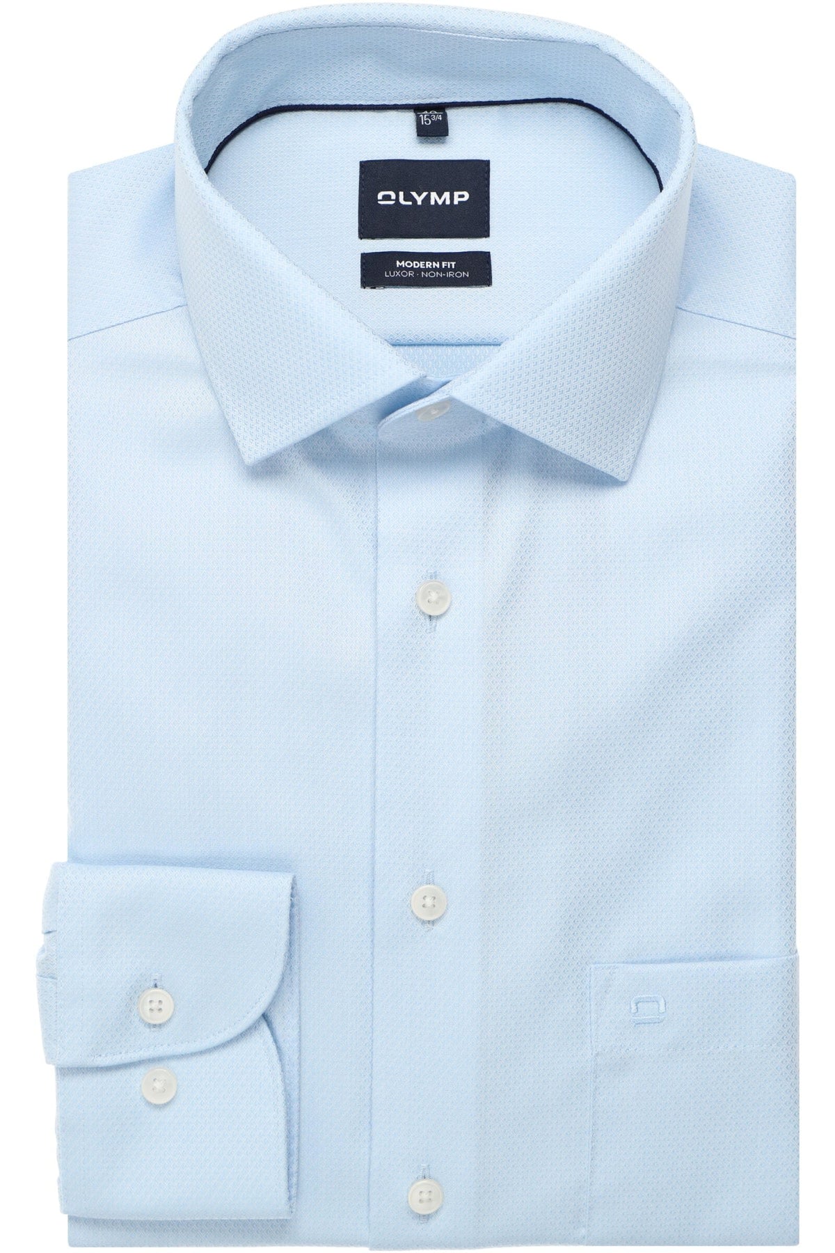 OLYMP Luxor Modern Fit Hemd bleu, Faux-uni
