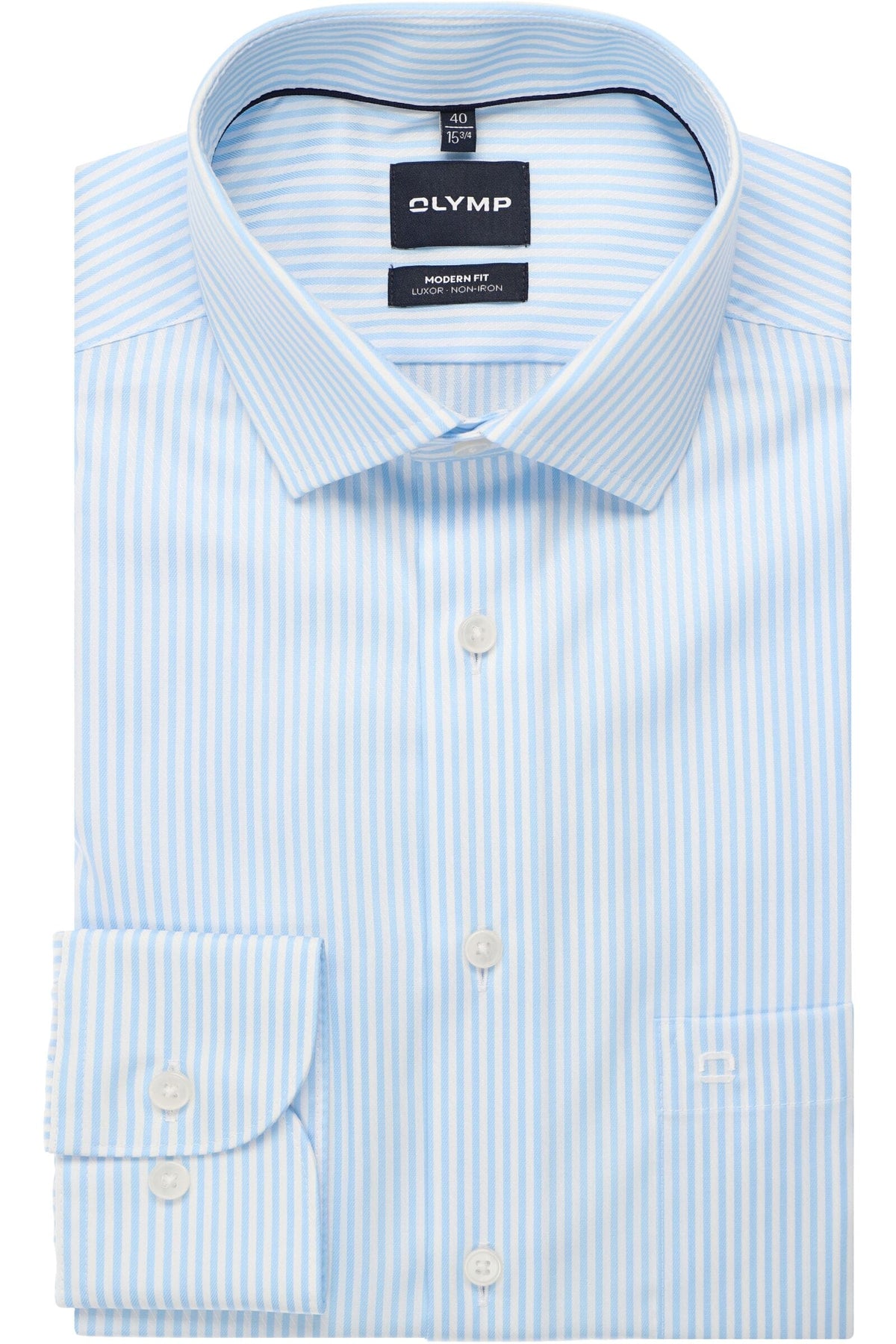 OLYMP Luxor Modern Fit Hemd bleu, Gestreift