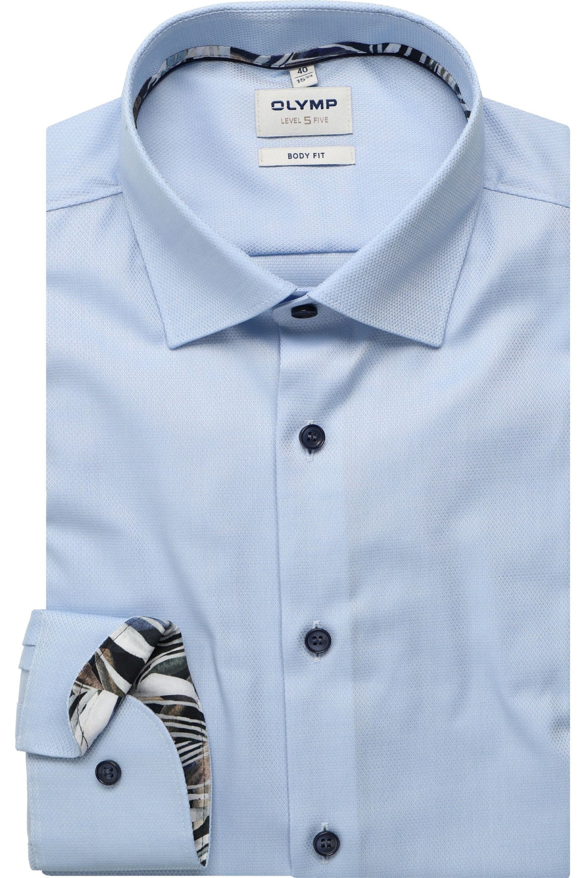 OLYMP Level Five Body Fit Hemd bleu, Einfarbig