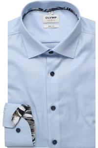 OLYMP Level Five Body Fit Hemd bleu, Einfarbig