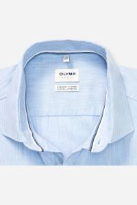OLYMP Level Five Garment Washed Body Fit Hemd bleu, Einfarbig