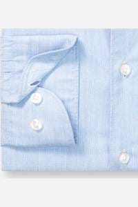 OLYMP Level Five Garment Washed Body Fit Hemd bleu, Einfarbig