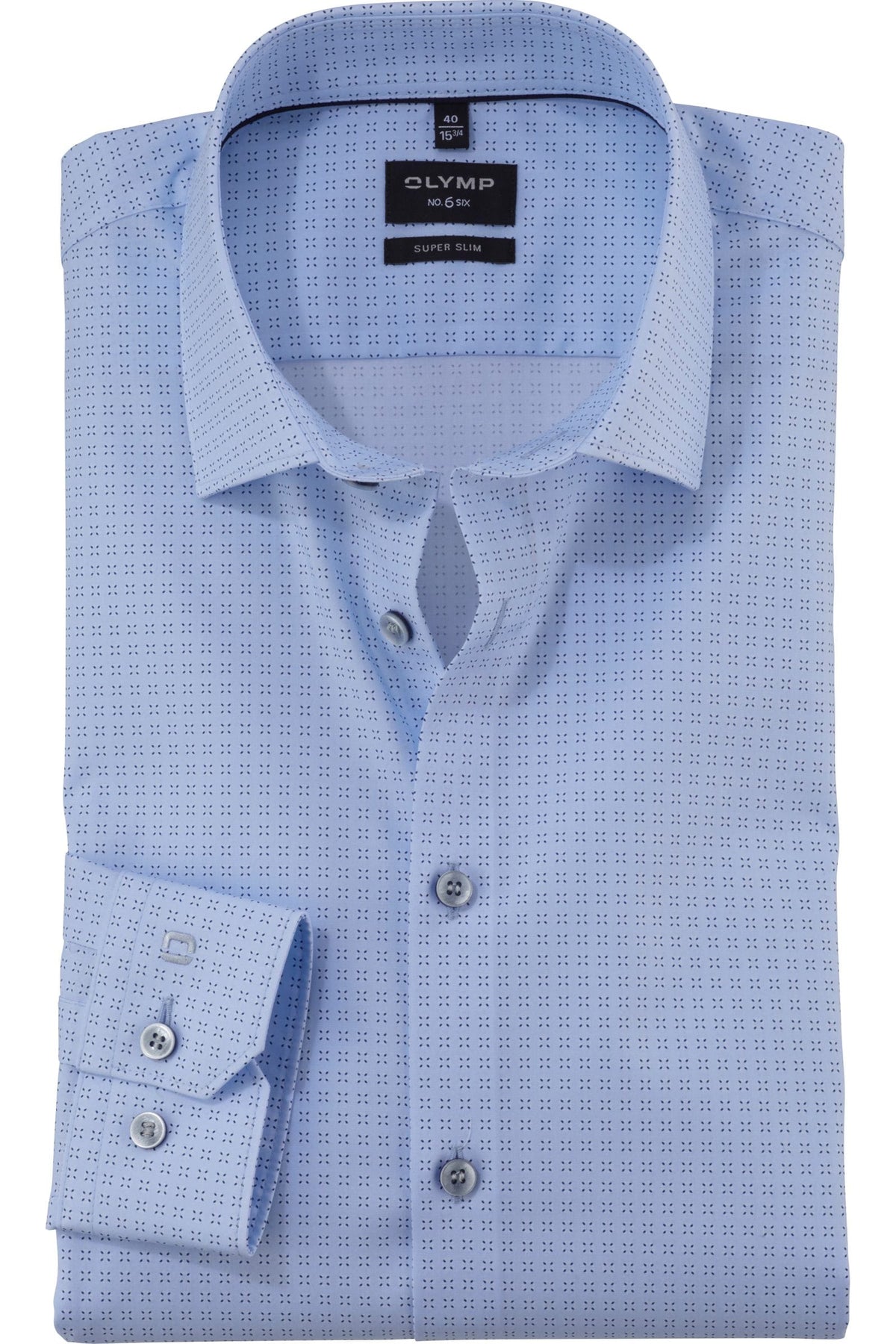OLYMP No. Six Super Slim Hemd bleu, Bedruckt