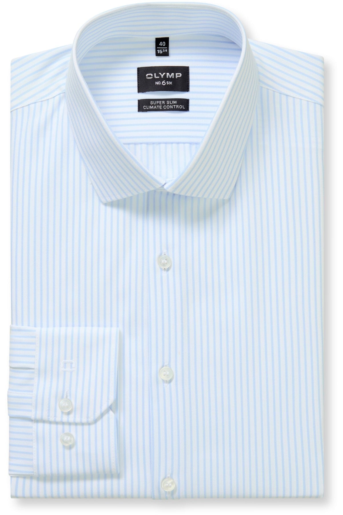 OLYMP No. Six Performance Climate Control Super Slim Hemd bleu, Gestreift