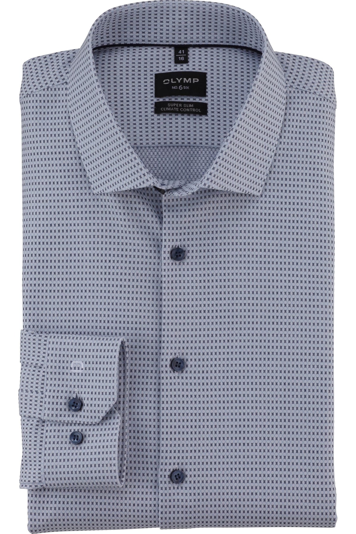OLYMP No. Six Performance Climate Control Super Slim Hemd bleu, Faux-uni