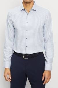OLYMP No. Six Performance Climate Control Super Slim Hemd bleu, Faux-uni
