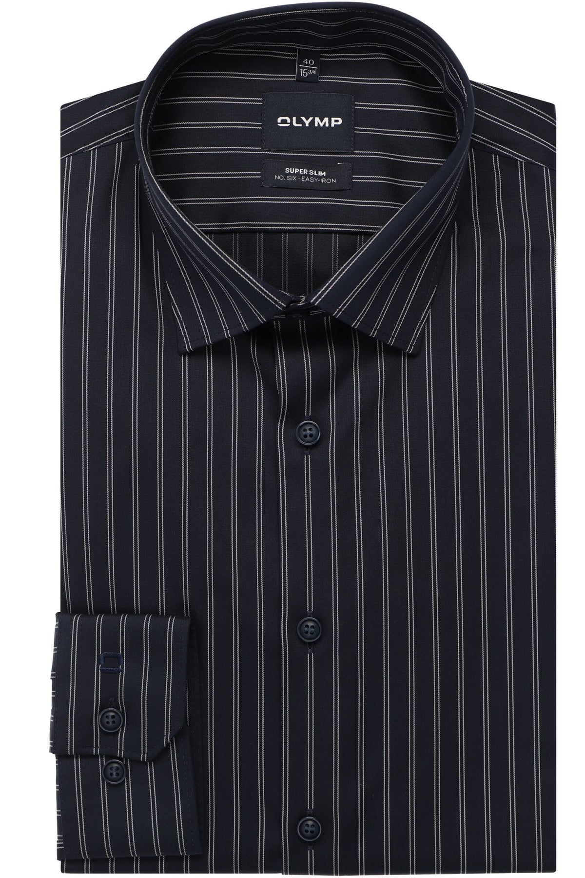 OLYMP No. Six Super Slim Hemd marine, Gestreift