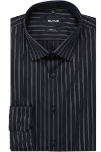 OLYMP No. Six Super Slim Hemd marine, Gestreift