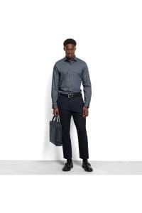 OLYMP No. Six Super Slim Hemd marine, Bedruckt