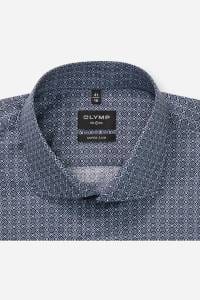 OLYMP No. Six Super Slim Hemd marine, Bedruckt