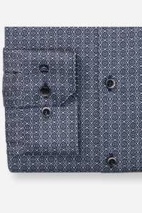OLYMP No. Six Super Slim Hemd marine, Bedruckt