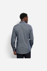 OLYMP No. Six Super Slim Hemd marine, Bedruckt