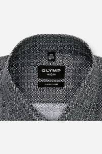 OLYMP No. Six Super Slim Hemd schwarz, Bedruckt