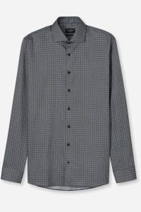 OLYMP No. Six Super Slim Hemd schwarz, Bedruckt